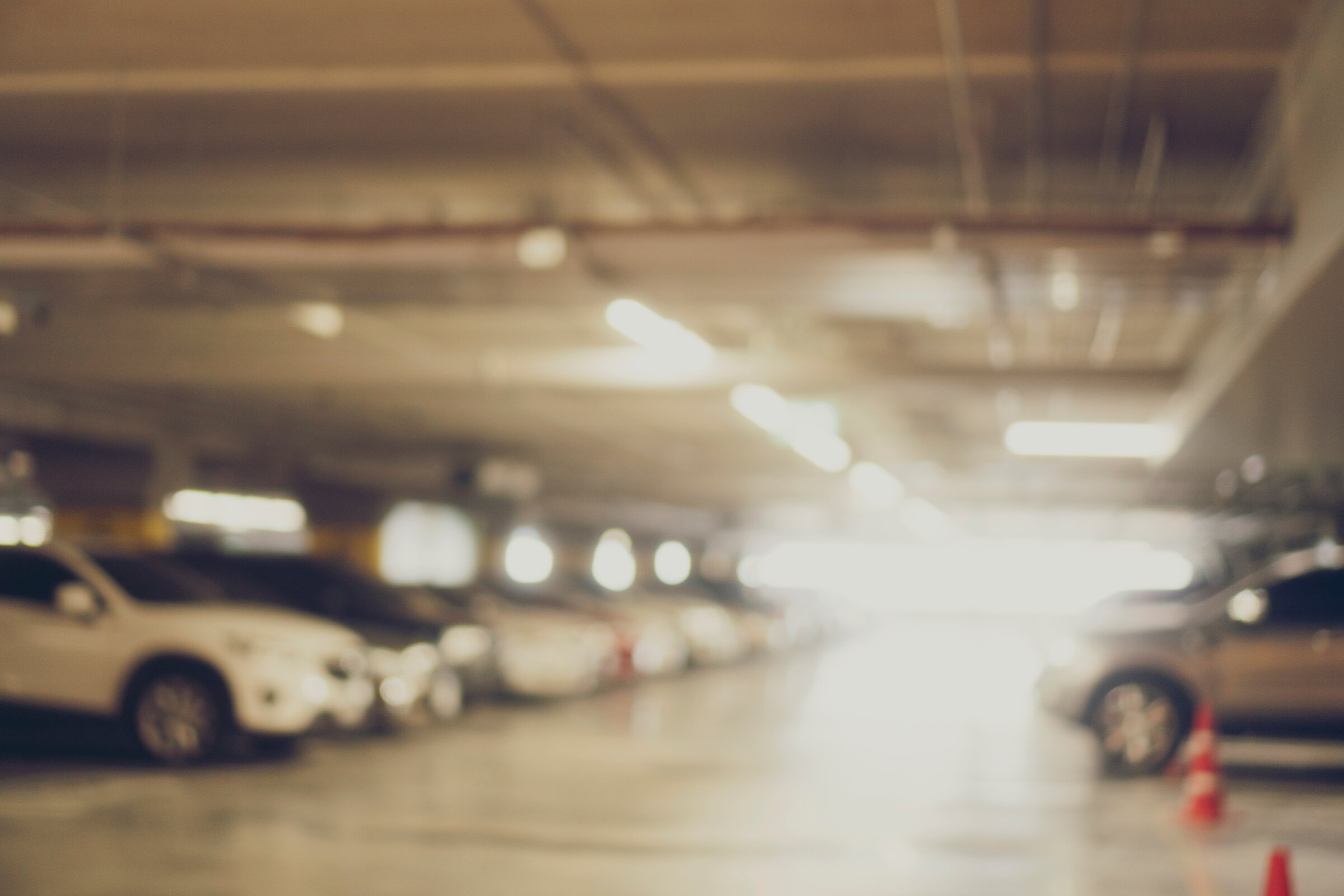 Abstract blur Hidden underground parking, blur parking garage underground interior
